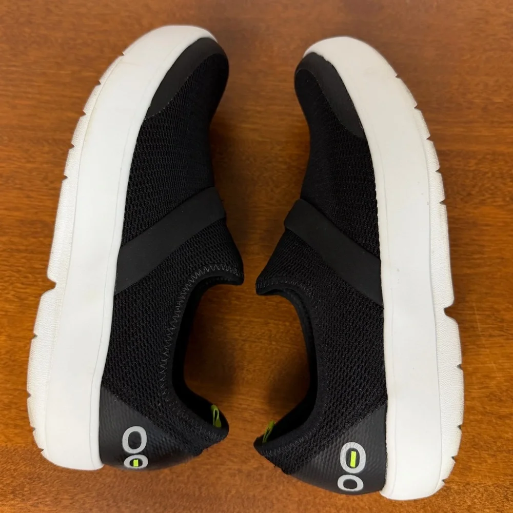 Oofos Omg Women’s Slip On Shoes Black Lime Green Size 7.5 - Picture 5 of 10